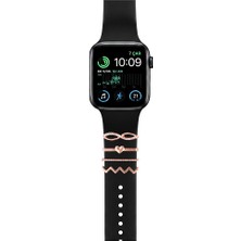 Casen Watch Akıllı Saat Uyumlu Kordon Takısı Şık Charm Seti Sonsuzluk Işareti ve Pırlanta Gold Aksesuar Süsü