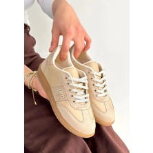 OEY Fashions Lunga Bej Cilt Bağcıklı Spor Ayakkabı