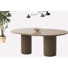 Sweet Home Masa Sandalye Açılır Oval Picasso Cappicino Yemek Masası Mdf  Mutfak,salon,yemek Odası Masası