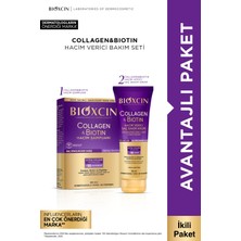 Bioxcin Collagen & Biotin Hacim Şampuanı + Hacim Verici Saç Bakım Kremi