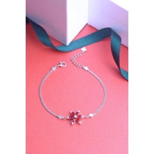 İnnuendo Jewelry 925 Ayar Gümüş Ikili Zincirli Lotus Çiçek Bileklik