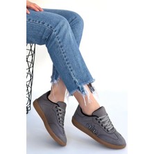 OEY Fashions Lendo Gri Süet Bağcıklı Spor Ayakkabı