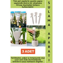 Wintoup Tüm Pet Şişelerle Uyumlu Bahçe Balkon Sera Ayarlanabilir Akışlı Otomatik Bitki Sulama Aparatı 3 Adet