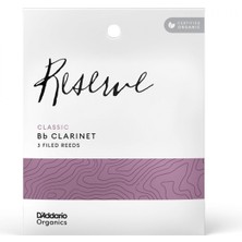 D'addario ODCT0325 Organic Reserve Classic Bb Klarnet Kamışı No: 2.5 (Orta Seviye/eğitim) - 3'lü Paket | Kimyasalsız Doğa Dostu Üretim ve Berrak Ses