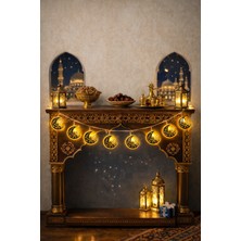 2 Metre Gold Ramazan Temalı LED Işıklı Süsleme Seti (10 Adet)
