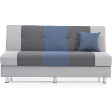 Meşe Home Mozaik Desenli, Farklı Renk Karelerden Oluşan Kolsuz Bazalı ve Yaylı Çekyat