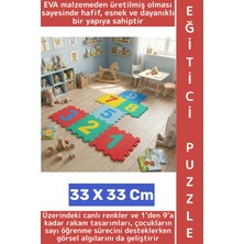 Wintoup Ev Kreş Çocuk Odası Görsel Algı Eğitici Dayanıklı Esnek Canlı Renk Sayılar Puzzle Yer Matı 9 Parça