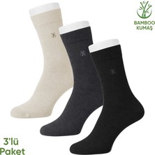 Pro Çorap Bambu Erkek Soket Çorabı - 3 Çift - Dikişsiz - Gori -17135 - Set 1