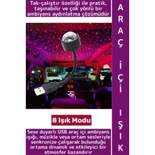 Wintoup Ev Ofis Kamp 8 Farklı Işık Modu Sese Duyarlı Pratik Tak Çalıştır Çok Şık USB Araç Içi Ambiyans Işığı