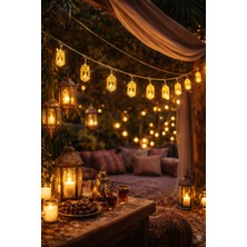 2 Metre Gold Ramazan Temalı LED Işıklı Süsleme Seti, 10 Adet