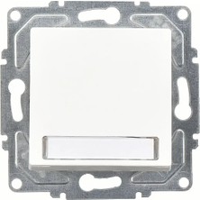 Günsan Elektrik Eqona  Radius  Neoline Işıklı Etiketli Zil Butonu, 12V (Klipsli), Beyaz (Mekanizma + Tuşkapak)