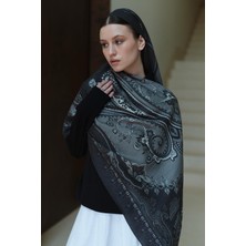 Jolamier Füme Bloom Paisley Yün Ipek Şal