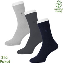 Pro Çorap Bambu Erkek Soket Çorabı - 3 Çift - Dikişsiz - Gori -17135 - Set 3