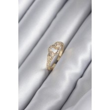 Hkursat Pirinç Gold Renk Zirkon Taşlı Yılan Model Kadın Yüzük