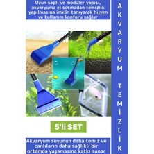 Wintoup Premium Tatlı Tuzlu Su Cam Yosun Kir Atık Dip Derin Temizlik Akvaryum Tankı Temizleme 5'li Özel Set