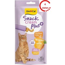 Gimcat Snack Cream Sterilised Tavuklu - Havuçlu Kedi Ödülü 6X15GR x 4 Adet