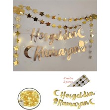 LED Işıklı Ramazan Süsü, Hoşgeldin Ramazan Ev Süsleme Yıldızlı Set