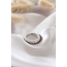 Hkursat Gümüş Renk Ayarlamalı Burgu Kadın Yüzük