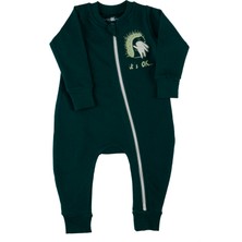 Warm Zip Organik Pamuk Kışlık Tulum-Orman Yeşili