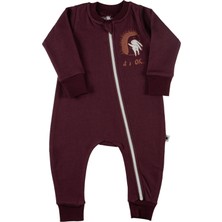 Warm Zip Organik Pamuk Kışlık Tulum-Mürdüm