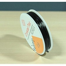 Hobimos 0,8 mm Siyah Esnek Lastik Misina - Kolye ve Bileklik İpi İçin Dayanıklı Siyah Renk