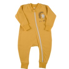 Warm Zip Organik Pamuk Kışlık Tulum-Safran Sarı