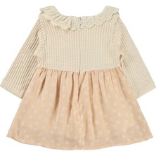 Lüks Kumru Tekstil Lüks Kumru Süs Bolerolu Bandanalı 6-18 Ay Elbise - Pudra 6-9 Ay