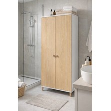Peka 2 Kapaklı 5 Raflı Banyo Dolabı – Çok Amaçlı Dolap