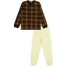 Civil Boys Ekose Empirmeli 6-9 Yaş Pijama Takımı - Kahverengi 8-9 Yaş