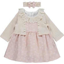Lüks Kumru Tekstil Lüks Kumru Süs Bolerolu Bandanalı 6-18 Ay Elbise - Pembe 6-9 Ay