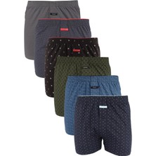 Jiber Erkek 6'lı Karışık Renkler Pamuklu Havlu Bel Boxer 292