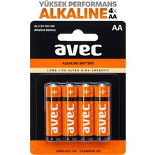 Avec Lr6 Aa Alkalin 4'lü Kalem Pil