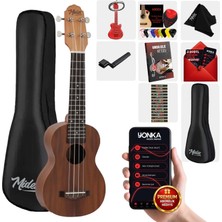Midex SPA-241 Koa Ağacı Kaliteli Soprano Ukulele Seti