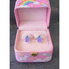 miraç gümüş takı atölyem 925 Ayar Gümüş Lale Detaylı Mineli Kız Çocuk Küpe