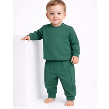 Organickid Mix Bebek Koyu Yeşil Eşofman Takımı