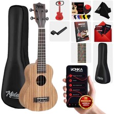 Midex SPA-211 Zebrano Ağacı Kaliteli Soprano Ukulele Seti
