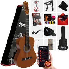 Midex CG-270BRW Brown Renk Klasik Gitar 4/4 Yetişkin Boy Sap Ayarlı Full Set