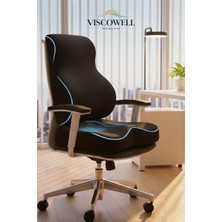 Viscowell Oto Araç Ofis Koltuk Sandalye Sırt Bel Destek Minderi ve Visco Oturma Minderi