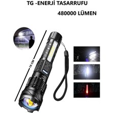 Kenko 7 Fonksiyonlu El Feneri 480000 Lümen Şarjlı Süper Parlak LED Tg Enerji Tasarruflu Kamp Işığı