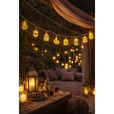 2 Metre Gold Ramazan Temalı LED Işıklı Süsleme Seti, 10 Parça