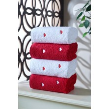 DNZ GÜLCAN TEKSTİL Lera 4'lü 50X90 Havlu Seti El Yüz Havlusu %100 Pamuk