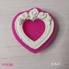 YOYOMOLD YY0385 Üstü Güllü Kalp Çerçeve Silikon Kalıp