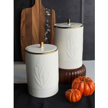 Rossev Vakum Kapaklı Kavanoz Seti Mikasa Moor Shiny Beyaz 1300ML