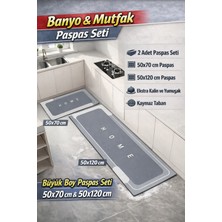 Manosta 2 Adet Su Emici Kaymaz Taban Banyo & Mutfak Paspası Seti Mutfak Tezgah Önü Paspas 50X120 cm 50X70CM