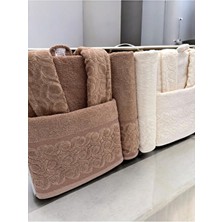 ayhanhome Kadife Jakarlı 6 Parça Bornoz Seti