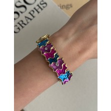 İrem Yıldız Çelik Desenli Esnek Bileklik