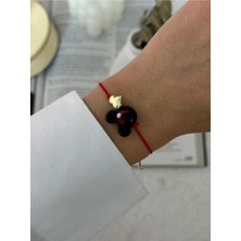 Hercy Murano Cam Mickey Mouse Kırmızı Bileklik