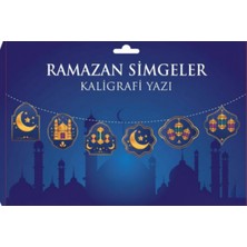 Lacivert Ramazan Temalı Sarkıt Süsleme Seti, Perde ve Duvar Dekoru