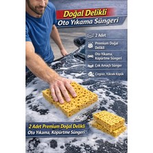 (2 Adet)Premium Doğal Delikli Oto Yıkama, Köpürtme Süngeri–çok Amaçlı Sünger  Çizgisiz, Yüksek Köpük