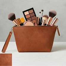 LUQA Leather Premium Gerçek Deri Makyaj Çantası | Hakiki Deri | Seyahat & Günlük | Şık & Dayanıklı